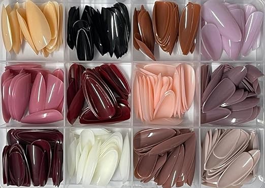 12 Colors Coffin Fake Nails